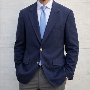 Classic Navy Blazer Gold Accents Satin Lined Men’s 40 R
